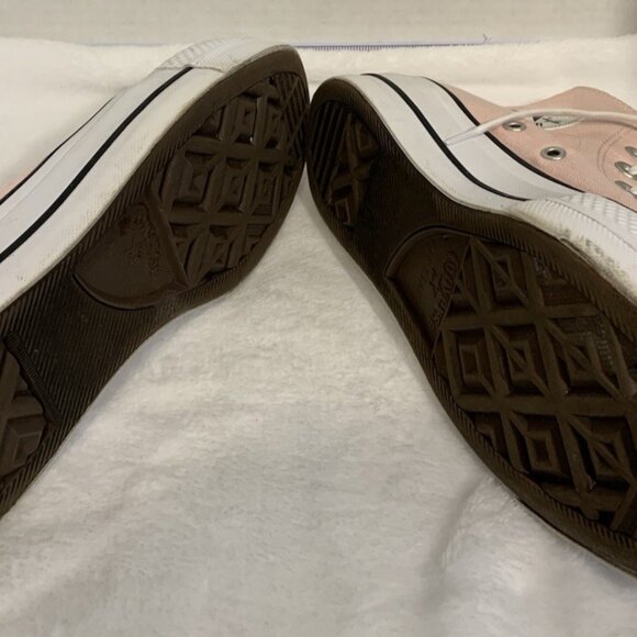 Womens 6 Converse Chuck Taylor All Star Lift Hi Platform Pink Distressed - Picture 6 of 8